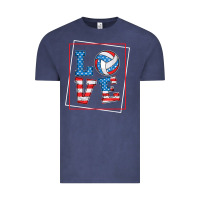 Vintage Denim love usa flag volleyball gifts for volleyball fans teen t shirt Vintage Tee - minhPixels
