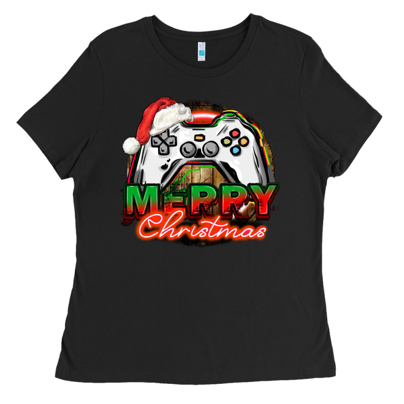 Gamer Merry Christmas Ladies Tee by NancyCooperArtShop | Teevron