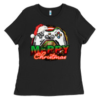 Black Gamer Merry Christmas Ladies Tee - NancyCooperArtShop