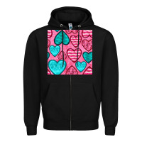 Black valentines day hearts seamless pattern Zipper Hoodie - BundleAndBundleShop