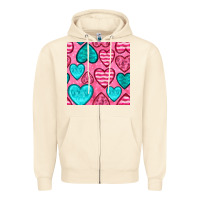 Sandshell valentines day hearts seamless pattern Zipper Hoodie - BundleAndBundleShop