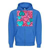 True Royal valentines day hearts seamless pattern Zipper Hoodie - BundleAndBundleShop