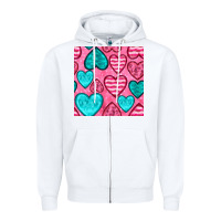 White valentines day hearts seamless pattern Zipper Hoodie - BundleAndBundleShop