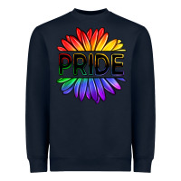 Navy hippie pride sunflowers Heavyweight Sweatshirt - OliviaCreatesArt