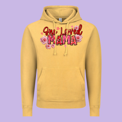One Loved Mama Valentine's Day Vintage Hoodie Designed By Texasbilliewilder