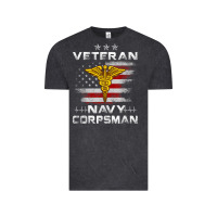 Vintage Black Veteran Navy Corpsman Patriotic 4th of July Gifts Vintage Tee - minhPixels