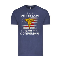 Vintage Denim Veteran Navy Corpsman Patriotic 4th of July Gifts Vintage Tee - minhPixels