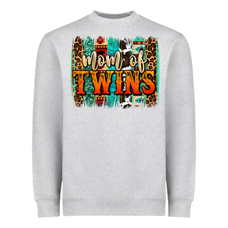 Mom Of Twins Western Brushstroke Heavyweight Sweatshirt by OliviaCreatesArt | Teevron