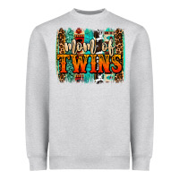 Heather Grey mom of twins western brushstroke Heavyweight Sweatshirt - OliviaCreatesArt