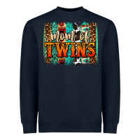 Navy mom of twins western brushstroke Heavyweight Sweatshirt - OliviaCreatesArt