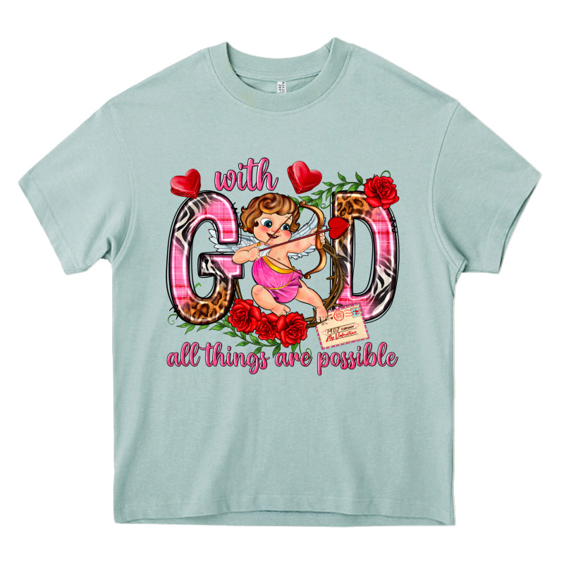 With God All Things Are Possible Heavy Core Tee by NancyCooperArtShop | Teevron