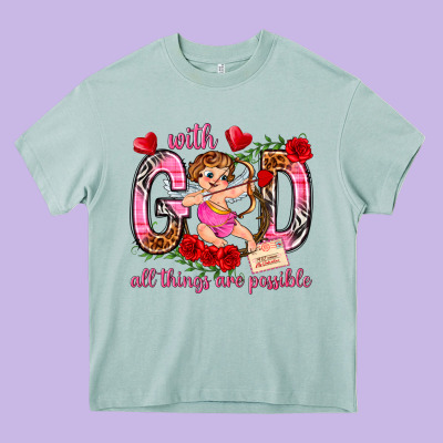 With God All Things Are Possible Heavy Core Tee Designed By Nancycooperartshop