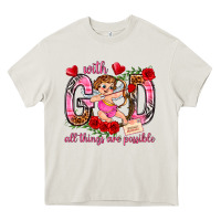 Cream with god all things are possible Heavy Core Tee - NancyCooperArtShop