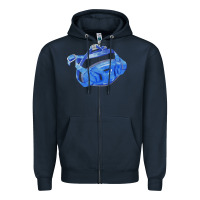 Navy Chin Guard Fa Element 1 Zipper Hoodie - FaDigitalArtStudio