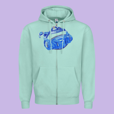 Chin Guard Fa Element 1 Zipper Hoodie Designed By Fadigitalartstudio