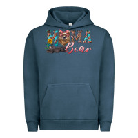 Pigment Midnight Navy mama bear with mama and baby Urban Hoodie - Artiststas