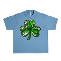 Pebble Blue shamrock with leopard and cowhide Urban Heavy Tee - NancyCooperArtShop