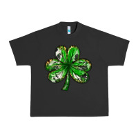 Pigment Black shamrock with leopard and cowhide Urban Heavy Tee - NancyCooperArtShop