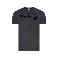 Vintage Black christmas santa dinosaur sleigh ride t rex funny gift t shirt Vintage Tee - minhPixels
