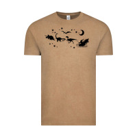 Vintage Coffee christmas santa dinosaur sleigh ride t rex funny gift t shirt Vintage Tee - minhPixels
