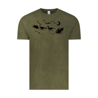 Vintage Olive christmas santa dinosaur sleigh ride t rex funny gift t shirt Vintage Tee - minhPixels