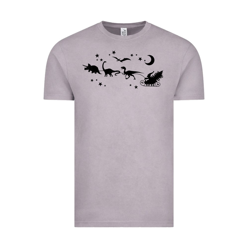 Christmas Santa Dinosaur Sleigh Ride T Rex Funny Gift T Shirt Vintage Tee by minhPixels | Teevron
