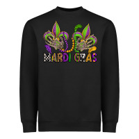 Black mardi gras skeleton hands  fleur de lis Heavyweight Sweatshirt - OliviaCreatesArt