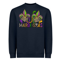Navy mardi gras skeleton hands  fleur de lis Heavyweight Sweatshirt - OliviaCreatesArt