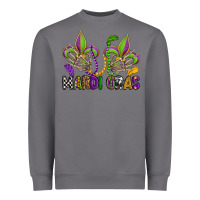 Storm mardi gras skeleton hands  fleur de lis Heavyweight Sweatshirt - OliviaCreatesArt