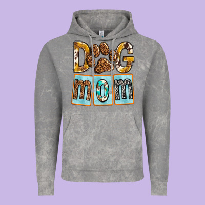 Dog Mom With Paw Vintage Hoodie Designed By Texasbilliewilder