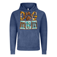 Vintage Denim Dog Mom with Paw Vintage Hoodie - texasbilliewilder