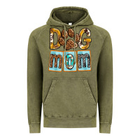 Vintage Olive Dog Mom with Paw Vintage Hoodie - texasbilliewilder