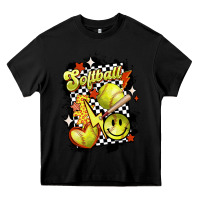 Black vintage softball Heavy Core Tee - MaliasSmallBusiness
