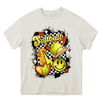 Cream vintage softball Heavy Core Tee - MaliasSmallBusiness