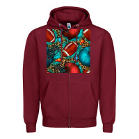 Burgundy american football helmet with leopard and gemstone Zipper Hoodie - BundleAndBundleShop