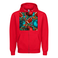 Red american football helmet with leopard and gemstone Zipper Hoodie - BundleAndBundleShop