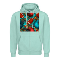 Seafoam american football helmet with leopard and gemstone Zipper Hoodie - BundleAndBundleShop