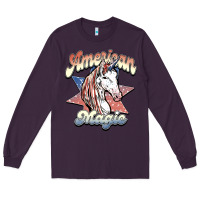 Plum American unicorn magic Long Sleeve Tee - HowdyJamesFarm