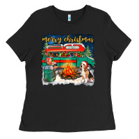 Merry Christmas With Camper Van Ladies Tee | Teevron