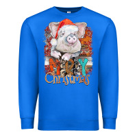 True Royal merry Christmas pig Premium Sweatshirt - CowhideDigitalArt