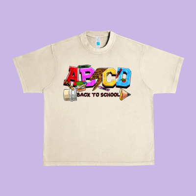 Abcd Back To School Urban Heavy Tee Designed By Nancycooperartshop