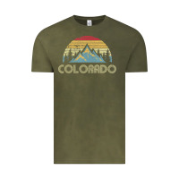 Vintage Olive Colorado Retro Vintage Mountains Nature Hiking Vintage Tee - minhPixels