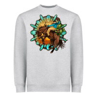 Heather Grey gemstone cowboy Heavyweight Sweatshirt - OliviaCreatesArt