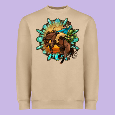 Gemstone Cowboy Heavyweight Sweatshirt Designed By Oliviacreatesart