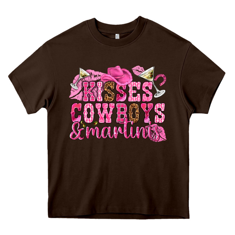 Kisses Cowboys Martinis Heavy Core Tee by NancyCooperArtShop | Teevron