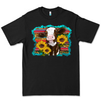 Black western cow sunflowers serape leopard Premium Tee - RanaPortraitStore