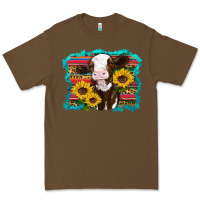 Cacao western cow sunflowers serape leopard Premium Tee - RanaPortraitStore