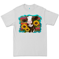 Dove Grey western cow sunflowers serape leopard Premium Tee - RanaPortraitStore
