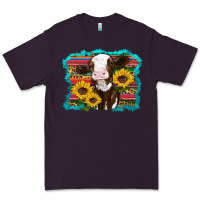 Plum western cow sunflowers serape leopard Premium Tee - RanaPortraitStore