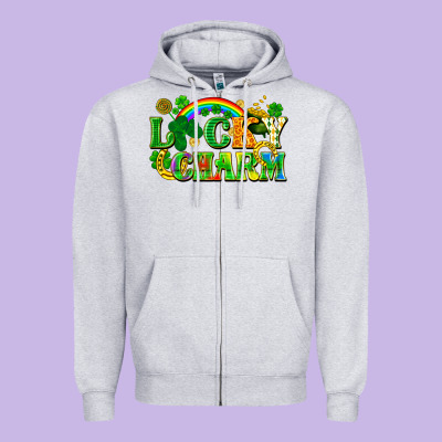 Lucky Charm Zipper Hoodie Designed By Fadigitalartstudio